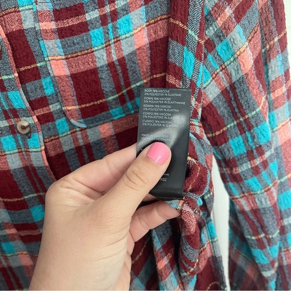 Pilcro Anthropologie Buttom Down Top Duster Side Slit Tunic - Picture 6 of 7